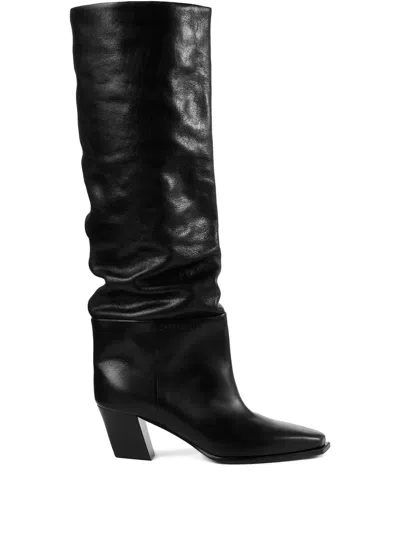 Jimmy Choo Hart 60 Knee High Boots In Calf Leather In Black