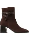 Jimmy Choo 60mm Lawton Knotted-strap Leather Boots In Brown