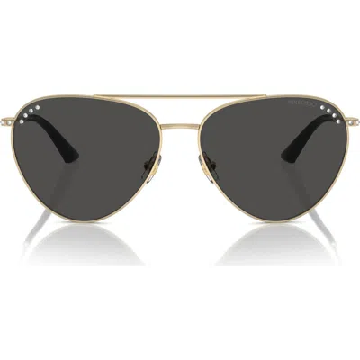 Jimmy Choo 60mm Pilot Sunglasses In Gold