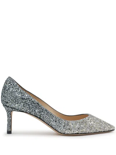 Jimmy Choo 60mm Romy Pumps In Silver/dusk Blue