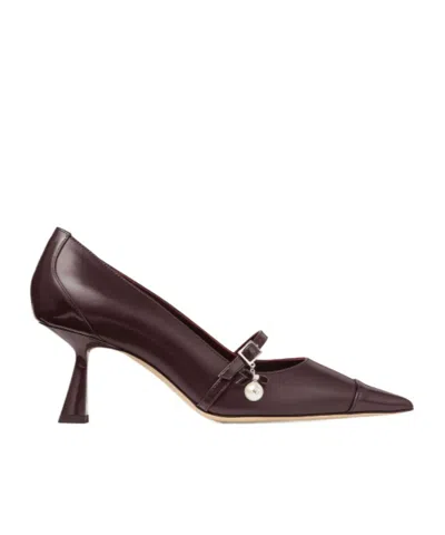 JIMMY CHOO 65MM AREN PEARL-EMBELLISHED POINTED-TOE PUMPS