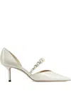 Jimmy Choo 65mm Aurelie Pearl-embellished Pumps In Neutral