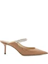 Jimmy Choo 65mm Bing Crystal-embellished Mules In Neutral