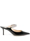Jimmy Choo Bing 65 Embellished Patent Leather Mules In Black