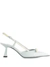 Jimmy Choo 65mm Camila Patent-leather Slingback Pumps In Green