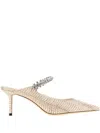 Jimmy Choo Mules Leather Textured Strap Embellished In Brown