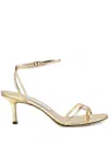 Jimmy Choo 65mm Leo Leather Ankle-strap Sandals In Gold