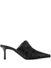 Jimmy Choo Draped Pointed Toe Stiletto Mules In Black