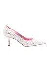 Jimmy Choo Love 100mm Glitter Pumps In White