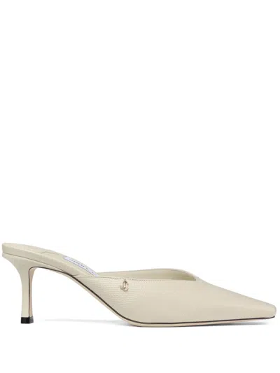 Jimmy Choo Sand Leather Vivi 65 Mules In Bamboo
