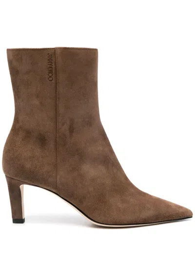 Jimmy Choo Alizze Suede Ankle Booties In Oak