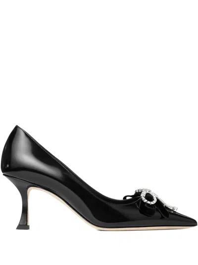 JIMMY CHOO 70MM AURIA CRYSTAL-BOW PUMPS