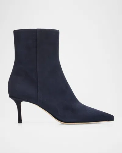 Jimmy Choo 70mm Camile Suede Ankle Boots In Marine