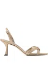 Jimmy Choo Elsy 70 Metallic Leather Sandals In Gold