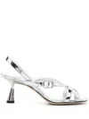 Jimmy Choo Jess 65 Sandals In Metallic Leather In Silver
