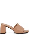 Jimmy Choo 70mm Lena Embossed Square Toe Sandals In Brown