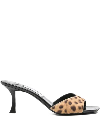 Pre-owned Jimmy Choo 70mm Skye Mule Sandals In Brown