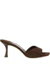 Jimmy Choo 70mm Skye Suede Heeled Sandals In Brown