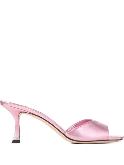 Jimmy Choo 70mm Square-toe Sandals In Pink