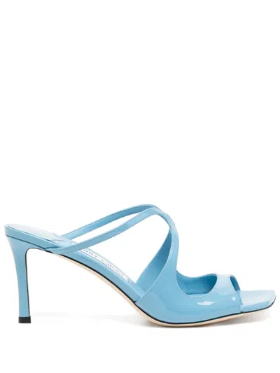 Jimmy Choo 75mm Anise Patent Sandals In Blue