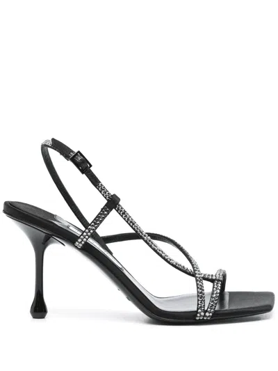 Jimmy Choo Etana 80 Crystal Embellished Sandals In Black