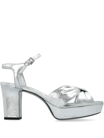 Jimmy Choo Round-headed High-heeled Sandals In White