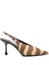 Jimmy Choo Isa 80 Zebra-print Calf Hair Slingback Sandals In Brown