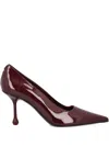 Jimmy Choo 80mm Ixia Patent-leather Pointed-toe Pumps In Burgundy