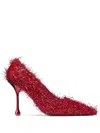Jimmy Choo Ixia 80 Tinsel Pumps In レッド