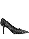 Jimmy Choo Ixia 95 Mesh Dã©colletã© In Black