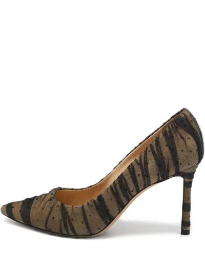 Pre-owned Jimmy Choo 80mm Point D'esprit Tulle Pumps