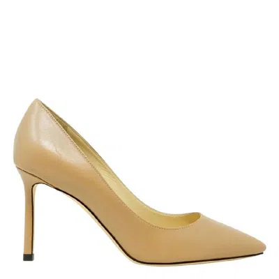 Jimmy Choo 85 Romy Leather Pumps In Brown