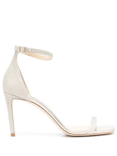 Pre-owned Jimmy Choo 85mm Alva Sandals In Silver