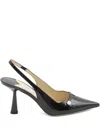Jimmy Choo Amita 85 Patent Leather Slingback Pumps In Black
