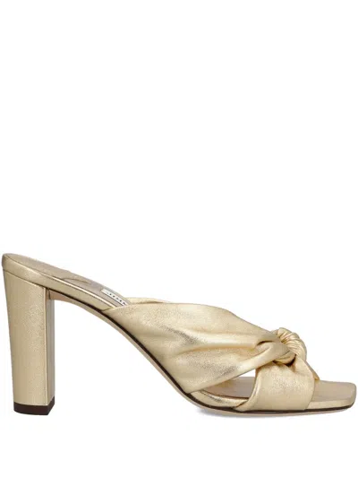 JIMMY CHOO 85MM AVENUE KNOTTED SANDALS