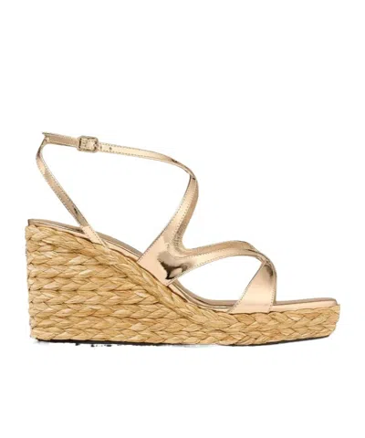 Jimmy Choo 85mm Ayla Espadrilles In Gold