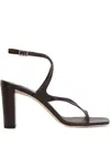 Jimmy Choo Azie 85 Leather Sandals In Coffee In 褐色