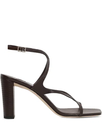 Jimmy Choo 85mm Azie Sandals In Brown