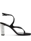 Jimmy Choo 85mm Azie Textured Sandals In Black