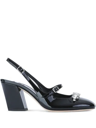 Jimmy Choo 85mm Belinda Crystal-embellished Slingback Pumps In Black