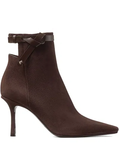 Jimmy Choo 85mm Camie Suede Ankle Boots In Brown