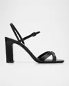 Jimmy Choo 85mm Elsy Leather Block-heel Sandals In Black