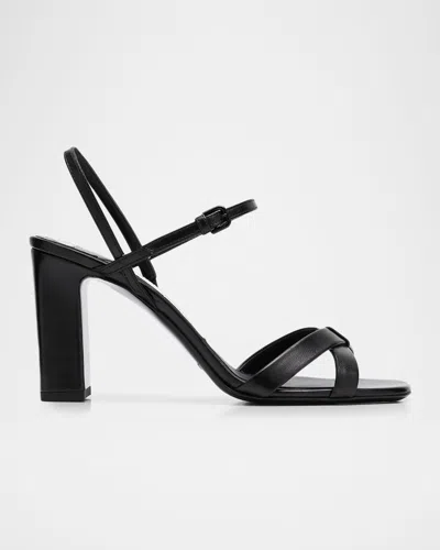 JIMMY CHOO 85MM ELSY LEATHER BLOCK-HEEL SANDALS