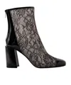 Jimmy Choo Kisu Ab 85 Patent Leather-trimmed Lace Ankle Boots In Multi