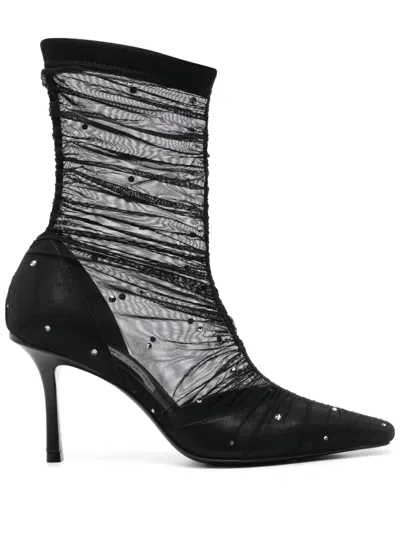 Jimmy Choo Woman Ankle Boots Black Size 8 Textile Fibers