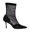 Jimmy Choo Lotta Ab 85 Crystal-embellished Tulle And Satin Sock Boots In Black