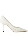Jimmy Choo 85mm Love Embroidery Heeled Pumps In Neutral