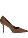 Jimmy Choo 85mm Love Pointed Pumps In Brown