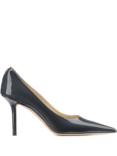 Jimmy Choo 85mm Love Pointed-toe Pumps In Gray