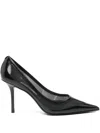 Jimmy Choo Love 85 Mesh-trimmed Patent-leather Pumps